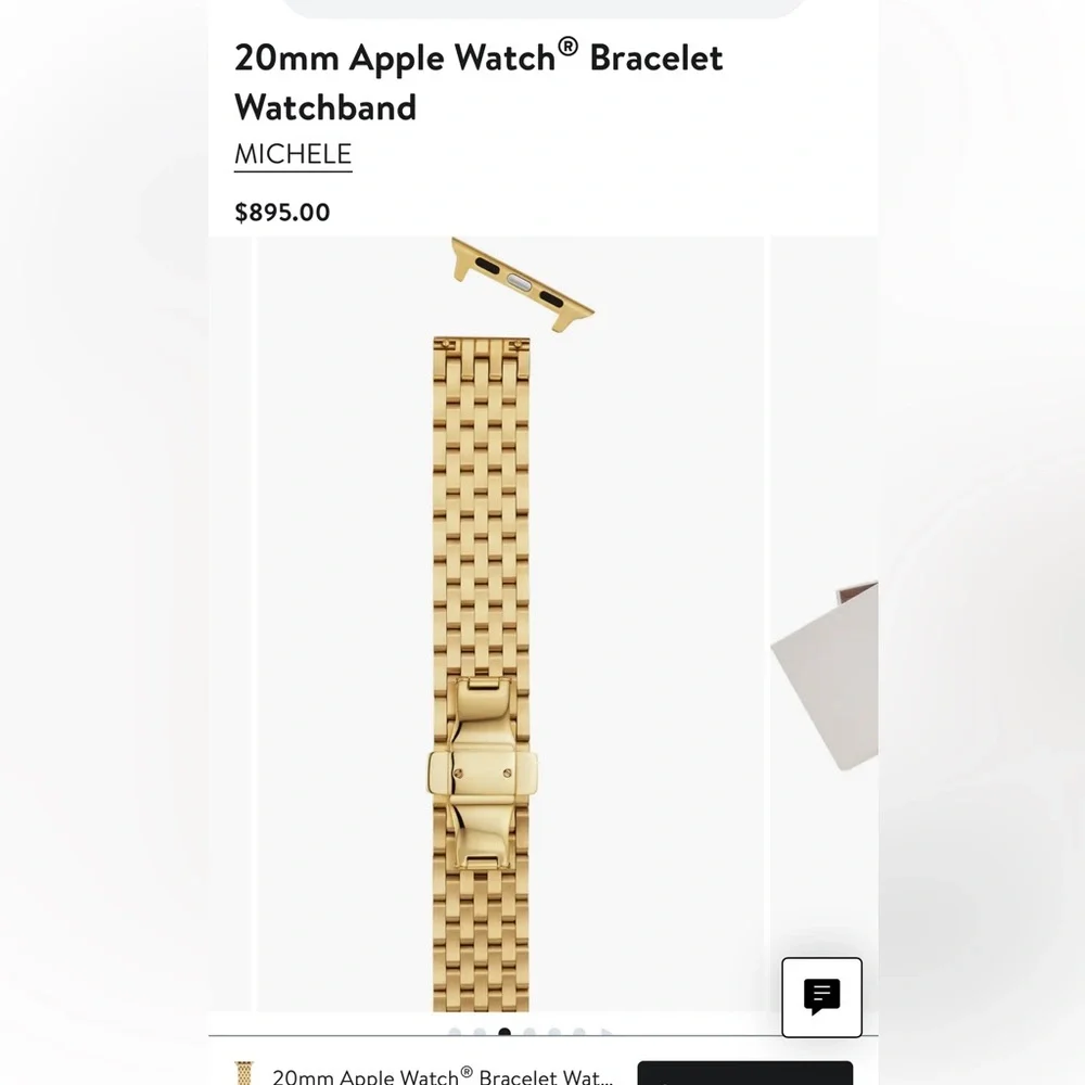 Michele 18k Gold Plated Stainless Steel Bracelet for Apple Watch